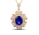 14Kt Yellow Gold Diamond 3.05 ct Tanzanite Pendant