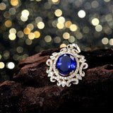 14Kt Yellow Gold Diamond 3.05 ct Tanzanite Pendant