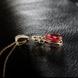 14Kt Yellow Gold Diamonds 0.45ct Ruby Pendant