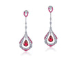 18K Gold 1.28ct Ruby Earrings with Diamonds