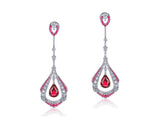18K Gold 1.28ct Ruby Earrings with Diamonds