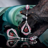 18K Gold 1.28ct Ruby Earrings with Diamonds