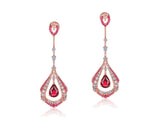 18K Gold 1.28ct Ruby Earrings with Diamonds