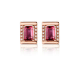 18K Rose Gold 1.40ct Tourmaline Earrings with Diamonds
