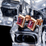 18K Rose Gold 1.40ct Tourmaline Earrings with Diamonds