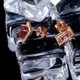 18K Rose Gold 1.40ct Tourmaline Earrings with Diamonds