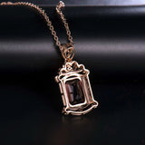 18K Rose Gold 3.97ct Tourmaline Pendant with Natural Diamonds