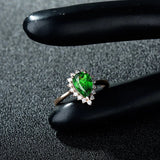 18k Rose Gold Diamond Engagement 1.20 ct Tsavorite Ring