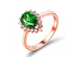 18k Rose Gold Diamond Engagement 1.20 ct Tsavorite Ring