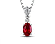 18K White Gold 0.80 ct Ruby Pendant with Natural Diamond