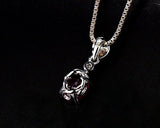 18K White Gold 0.80 ct Ruby Pendant with Natural Diamond
