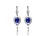 18K White Gold 3.80ct Tanzanite Earrings with Diamonds