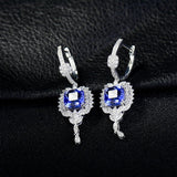 18K White Gold 3.80ct Tanzanite Earrings with Diamonds