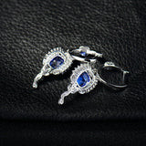18K White Gold 3.80ct Tanzanite Earrings with Diamonds