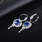 18K White Gold 3.80ct Tanzanite Earrings with Diamonds