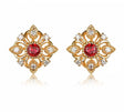 18K Yellow Gold 0.29 ct Pink Ruby Earrings