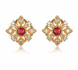 18K Yellow Gold 0.29 ct Pink Ruby Earrings
