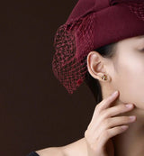 18K Yellow Gold 0.85ct Ruby Earrings with Natural Diamonds