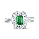 18Kt Gold Diamond 0.65 ct Emerald Ring