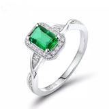 18Kt Gold Diamond 0.65 ct Emerald Ring