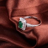 18Kt Gold Diamond 0.65 ct Emerald Ring