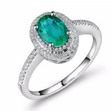 18Kt Gold Diamond 0.78 ct Emerald Ring