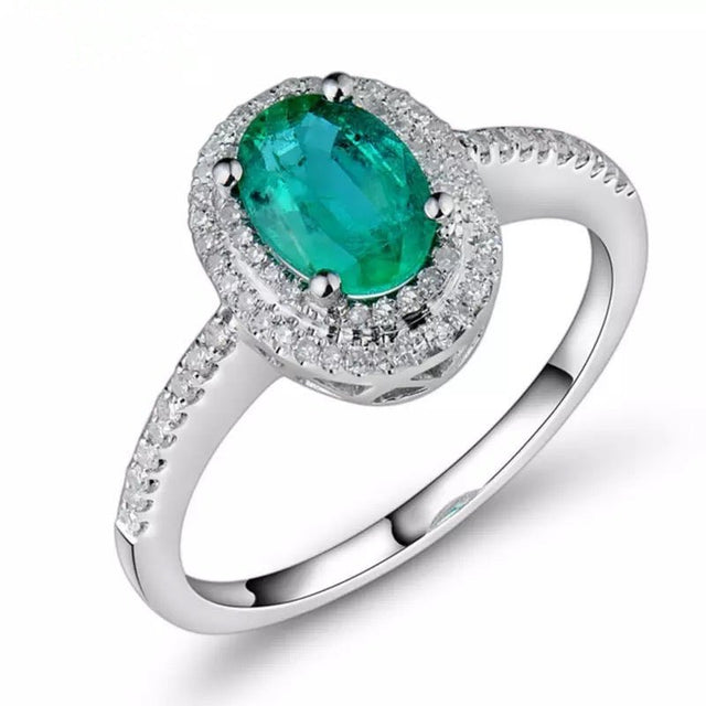 18Kt Gold Diamond 0.78 ct Emerald Ring