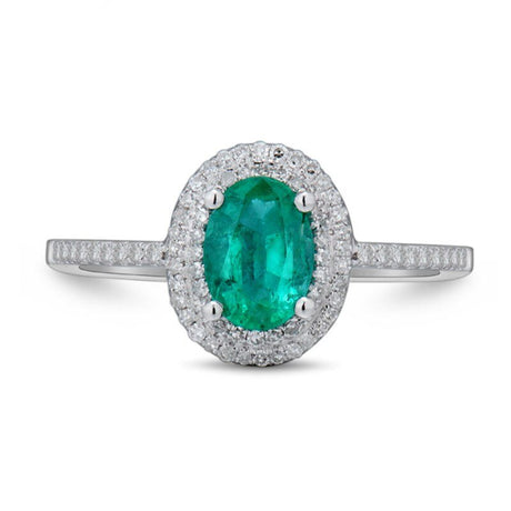 18Kt Gold Diamond 0.78 ct Emerald Ring