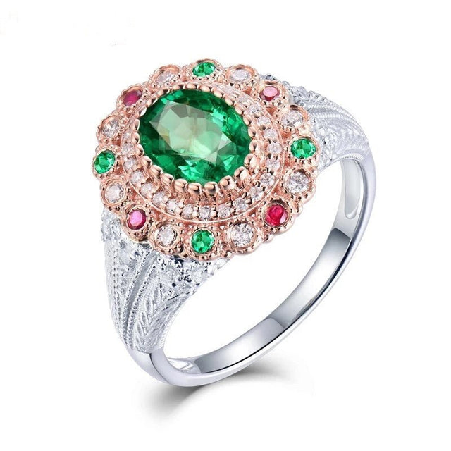 18Kt Gold Diamond 1.20 ct Emerald Ring