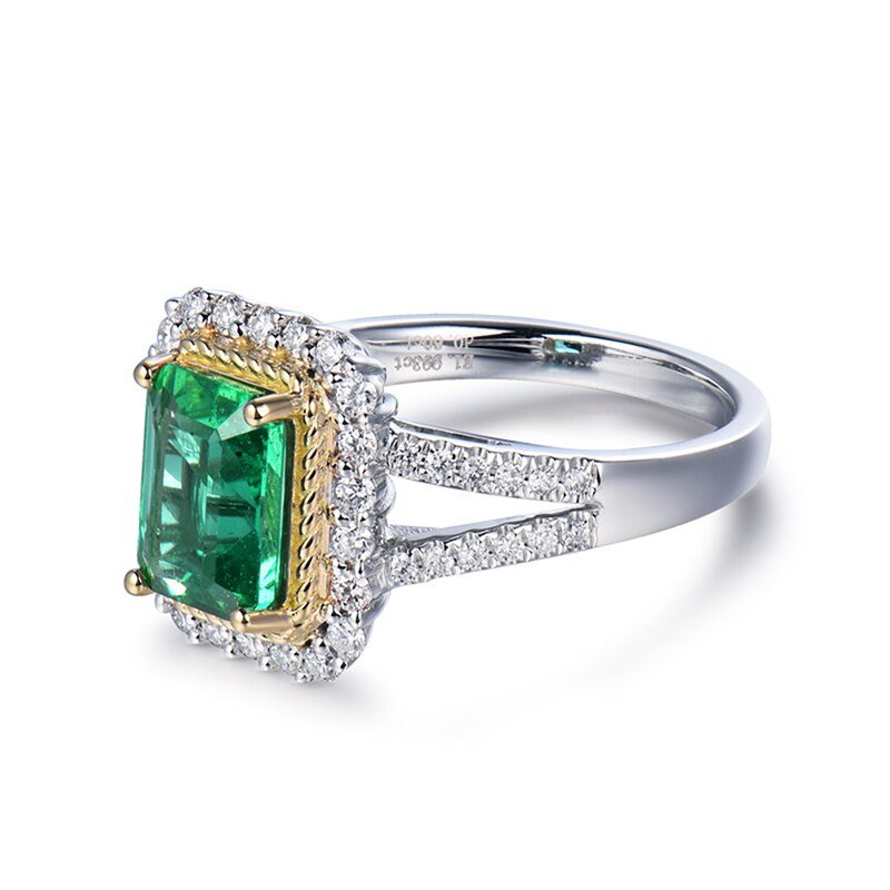 18Kt Gold Diamond 2.00 ct Emerald Ring