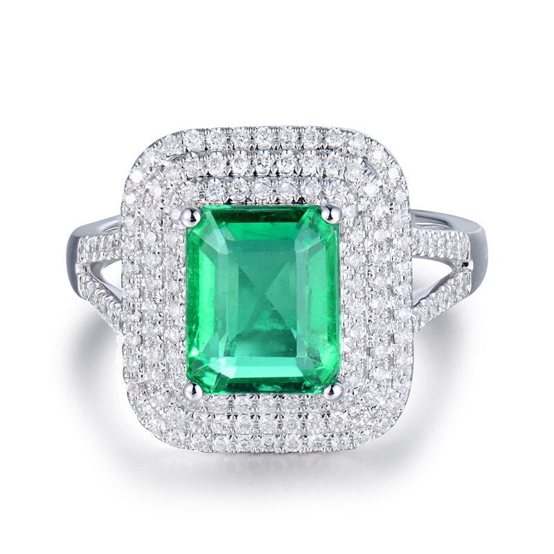 18Kt Gold Diamond 2.56 ct Emerald Ring