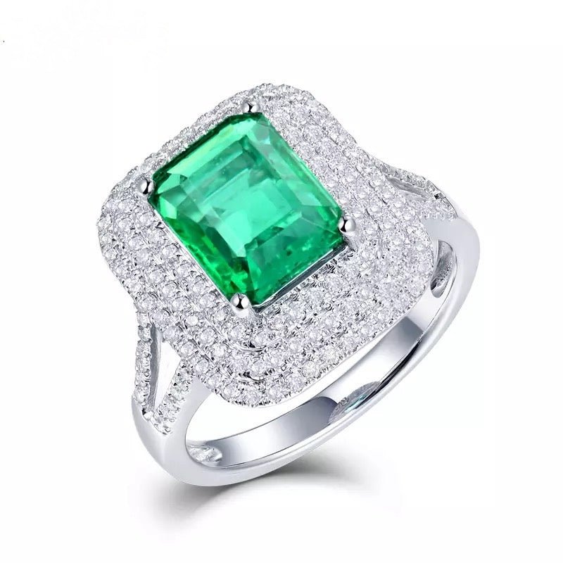 18Kt Gold Diamond 2.56 ct Emerald Ring