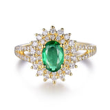 18Kt Gold Natural Diamond & 0.671 ct Emerald Ring