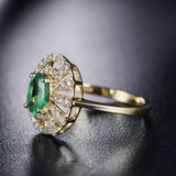 18Kt Gold Natural Diamond & 0.70 ct Emerald Ring