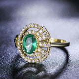 18Kt Gold Natural Diamond & 0.70 ct Emerald Ring
