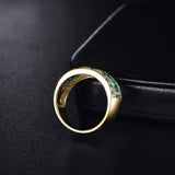 18Kt Gold Natural Diamond & 1.50 ct Emerald Ring - Unisex