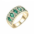 18Kt Gold Natural Diamond & 1.50 ct Emerald Ring - Unisex