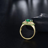18Kt Gold Natural Diamond & 1.85 ct Emerald Ring - Unisex