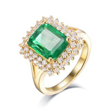 18Kt Gold Natural Diamond & 2.50 ct Emerald Ring