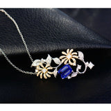 18Kt Multi - tone Gold Diamond 2.49 ct Tanzanite Pendant