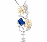 18Kt Multi - tone Gold Diamond 2.49 ct Tanzanite Pendant