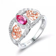 18Kt Multi - tone White Gold Diamond & 0.36 ct Pink Tourmaline Ring