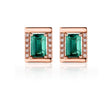 18Kt Rose Gold 1.23ct Emerald Earrings with Diamonds