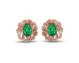18Kt Rose Gold 1.68 ct Emerald Earrings with Diamonds