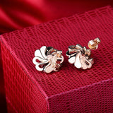 18Kt Rose Gold 1.68 ct Emerald Earrings with Diamonds