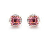 18kt Rose Gold 1.86ct Tourmaline Earrings with Diamonds
