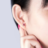 18kt Rose Gold 1.86ct Tourmaline Earrings with Diamonds