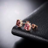 18kt Rose Gold 1.86ct Tourmaline Earrings with Diamonds
