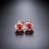 18kt Rose Gold 1.86ct Tourmaline Earrings with Diamonds