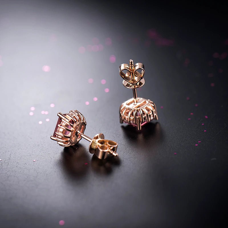 18kt Rose Gold 1.86ct Tourmaline Earrings with Diamonds